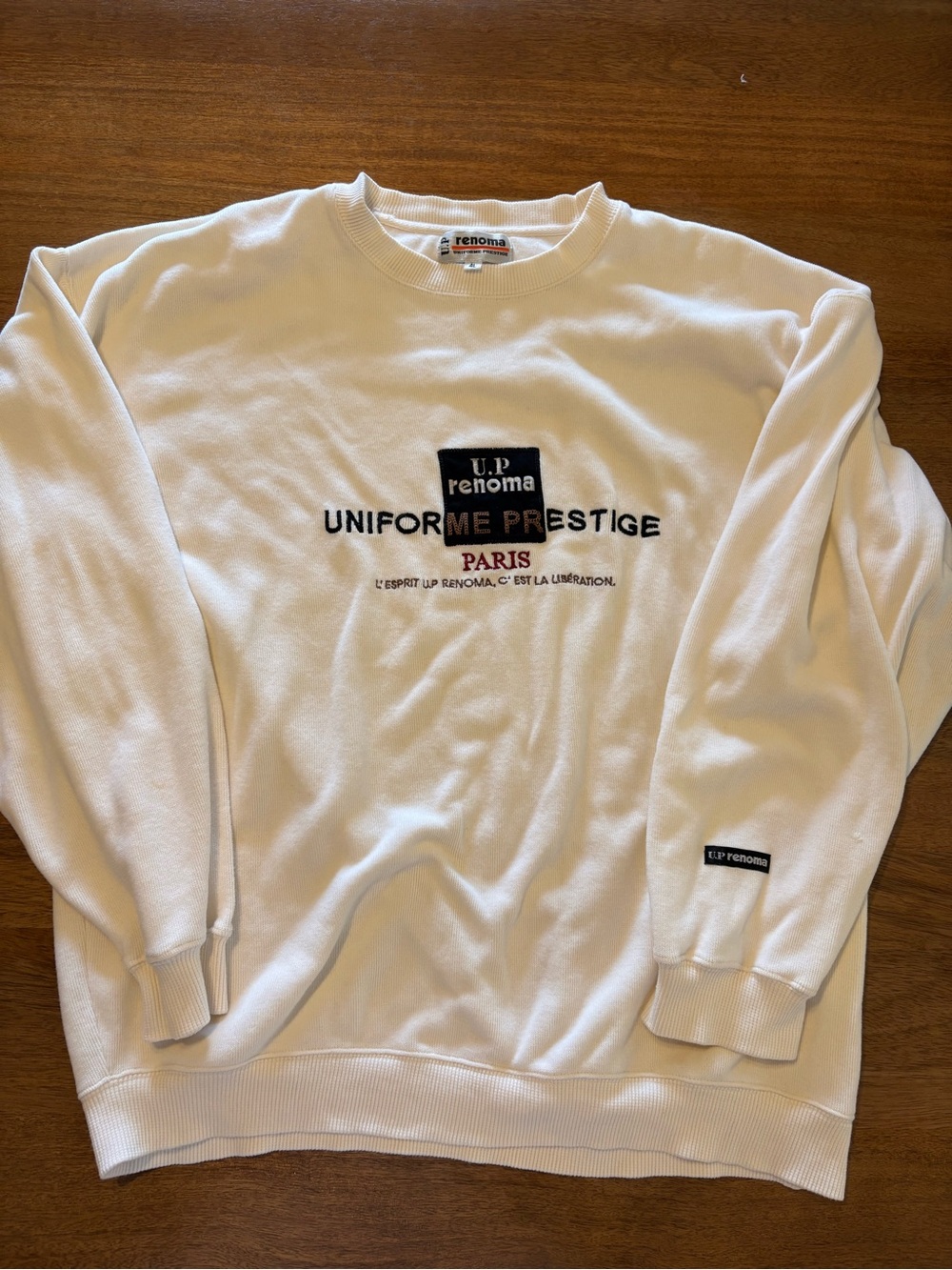 U.P Renoma White Crewneck Sweater - Uniforme Prestige Paris